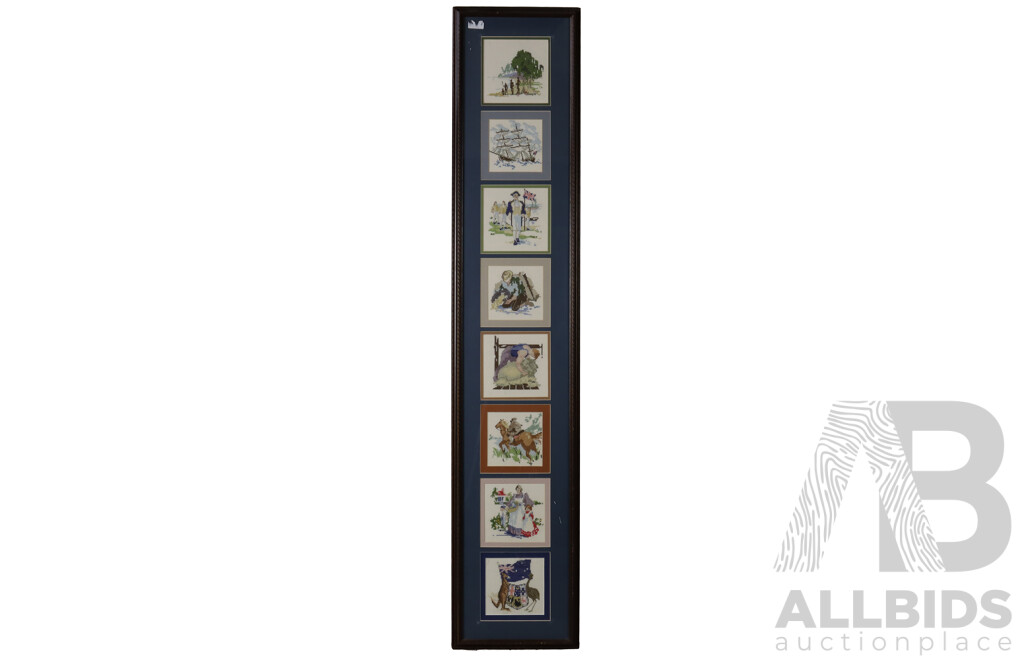 Modern Framed Series of Tapestries