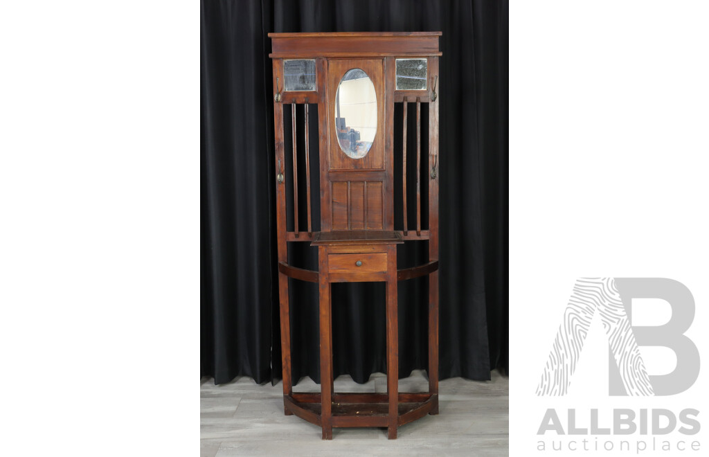 Art Deco Mahogany Hall Stand