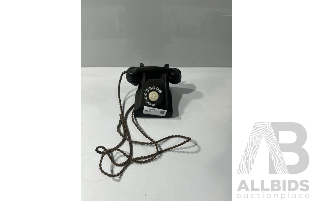 Antique Heavy Bakelite Telephone by ATM