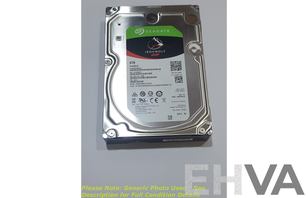 Seagate (ST6000VN0041) IronWolf NAS 6TB SATA 7.2K 3.5-Inch Hard Drive