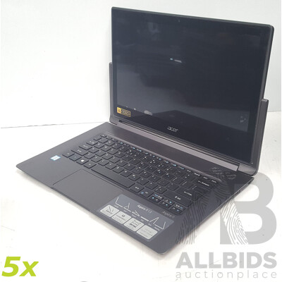 Acer (R7-372T-57CC) Aspire R 13 Intel Core i5 (6200U) 2.30GHz-2.80GHz 2-Core CPU 13-Inch Convertible Touchscreen Laptop - Lot of Five