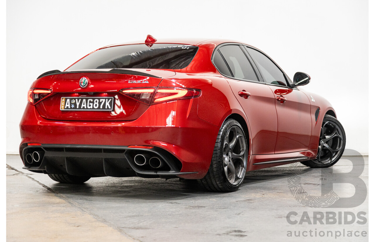 06/2018 Alfa Romeo Giulia Quadrifoglio MY18 4d Sedan Competizione Red Metallic Twin Turbo V6 2.9L