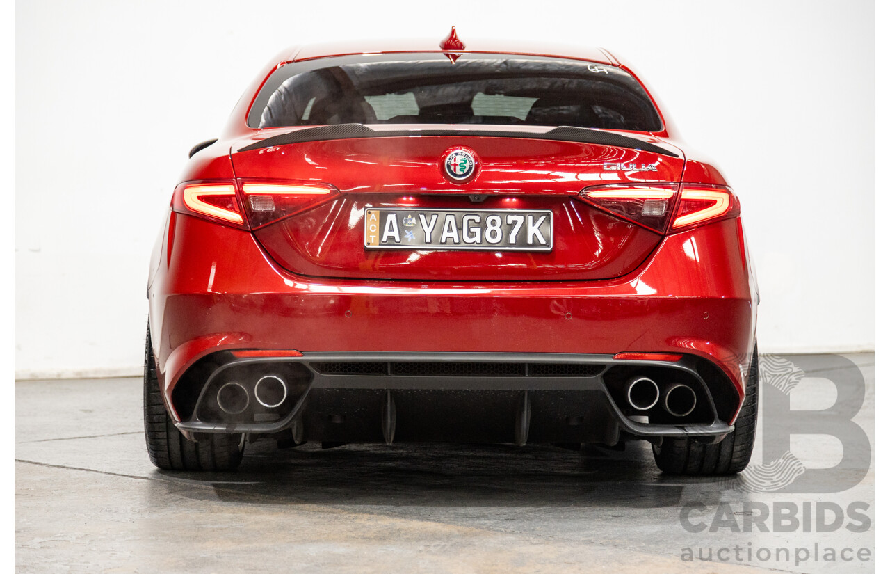 06/2018 Alfa Romeo Giulia Quadrifoglio MY18 4d Sedan Competizione Red Metallic Twin Turbo V6 2.9L