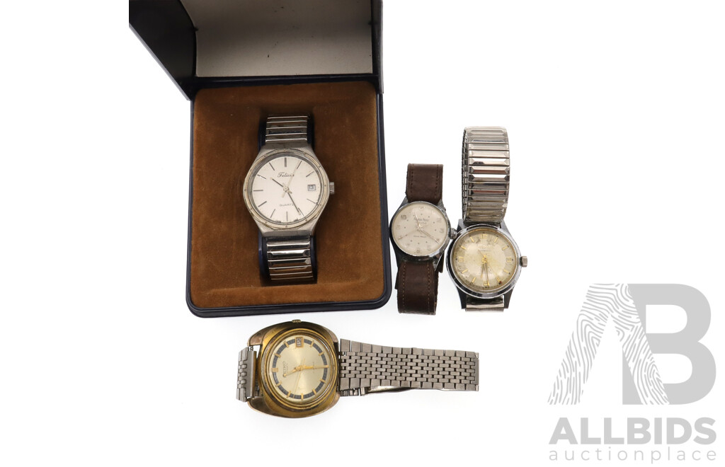 Collection of Vintage (4) Watches Including Seiko, Encar and Farren Price