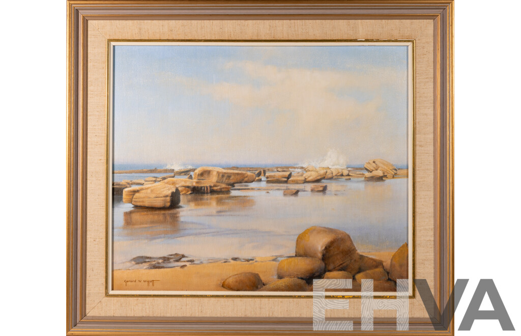 Gerard W. Willott, (20th Century, Australian), Rocky Cove, Oil on Canvas, 68 x 79 cm (frame)