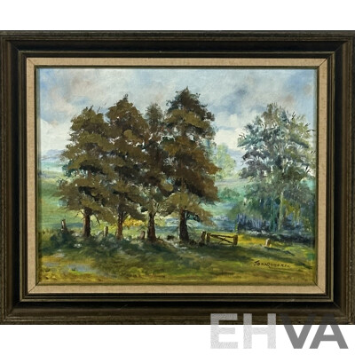 Joan Roberts (20th Century, Australian), Off Sutton Road, Moss Vale, Oil on Canvas Board, 39 x 47 cm (frame)