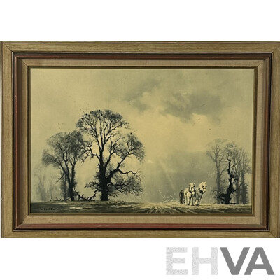 David Sheperd CBE, (20th Century, British, 1931-2017), Winter Plough, Quality Print of the Original, 69 x 95 cm (frame)
