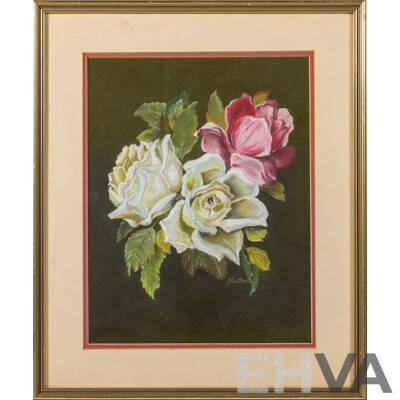 J. Rutter, (20th Century), Still Life - Roses, Original Pastel, 47 x  39 Cm (frame) J. Rutter, (20th Century), Still Life - Roses, Original Pastel, 47 x  39 Cm (frame)