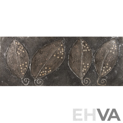 Artist Unknown, (20th Century), Silver Leaves, Impressive Mixed Media Acrylic, Beads & Sequins on Canvas, 60 x 150 cm