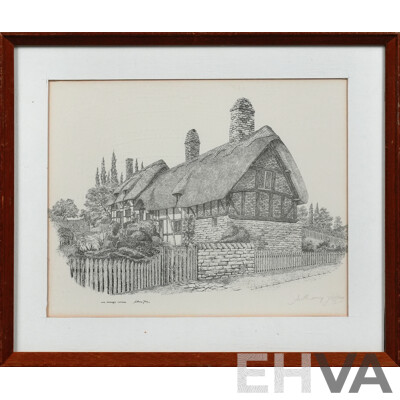 Anthony John (20th Century), Shakespeare's Birthplace; Holy Trinity Church & Anne Hathaway's Cottage, Trio of Quality Prints of Original Pencil and Inks (3)