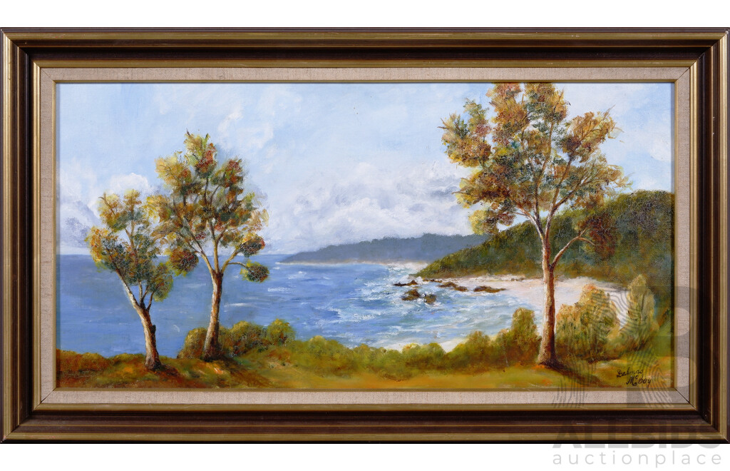 Dalmas McCoy, (20th Century, Australian), Ulladulla Seascape, Oil on Canvas Board, 40 x 70 cm (frame)