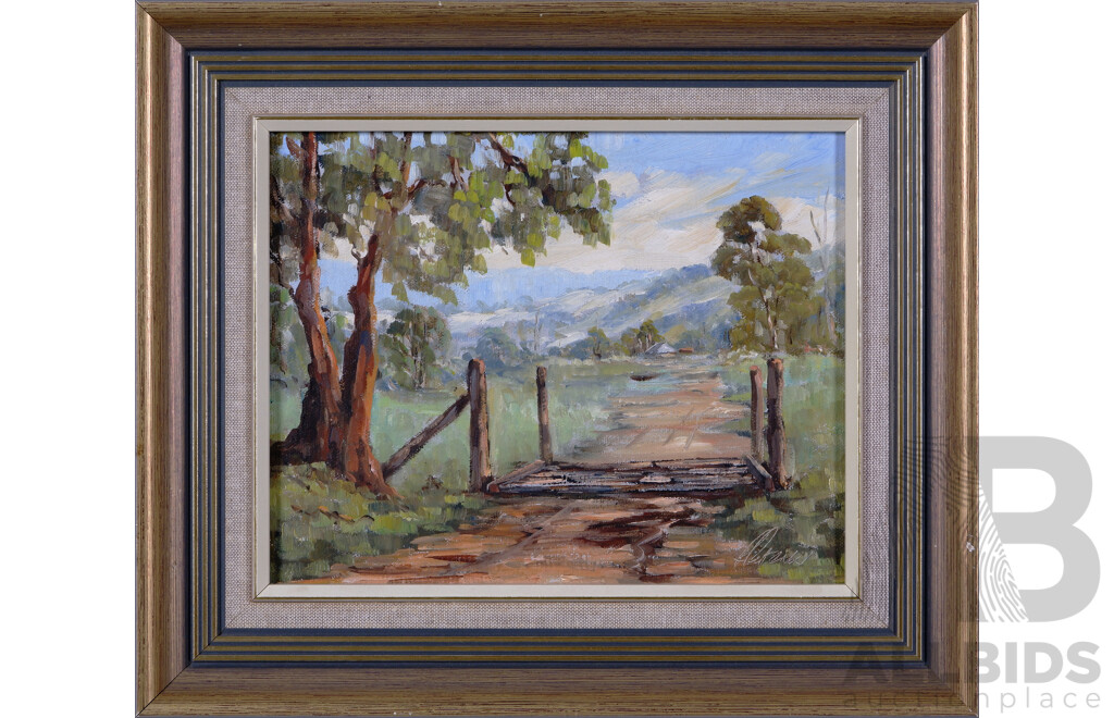 Ronald Peters, (20th Century, Australian, Working C1960-80s), Toward Robertson, Oil on Canvas Board, 19 x 24 cm (image)