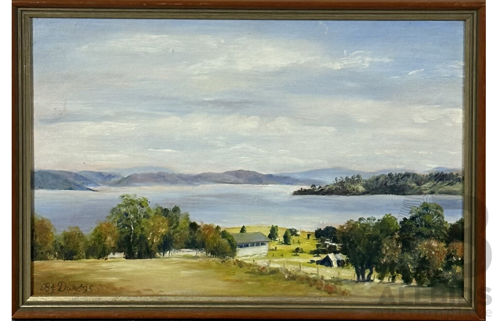 Cynthia Wallace (20th C., Australian, c1980s), B.J. Duke (20th C., Australian, c1990s), & Unknown Artist, Trio of Landscapes, Oil on Canvas & Watercolour,  32 x 48 cm (largest frame) (3)