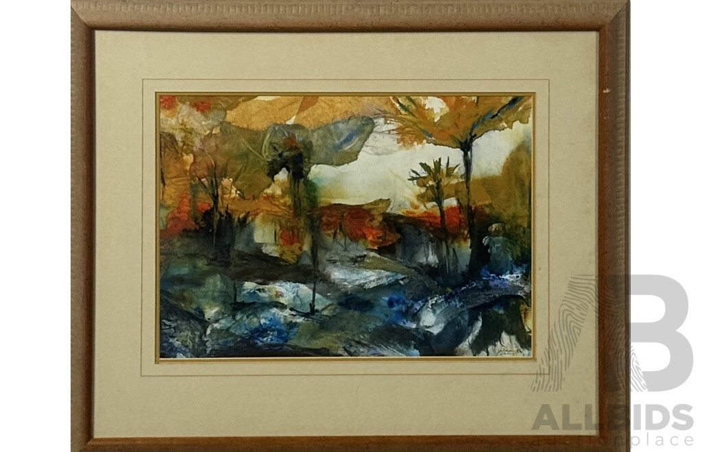 Valmai Warby, (20th Century, Australian, Active c1990s), Fantasia, Mixed Media and Paint, 55 x 65 cm (frame)