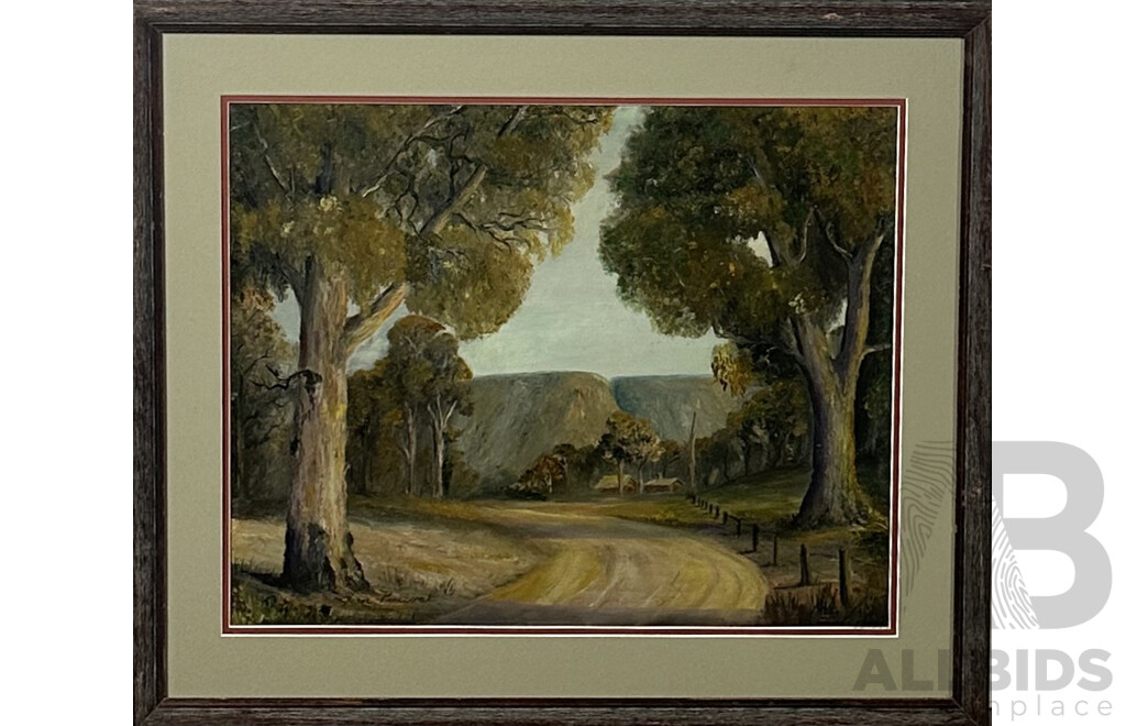 Ken Percival, (20th Century, Australian), Country Road, Vintage Oil on Canvas Board, 51 x 59 cm (frame)