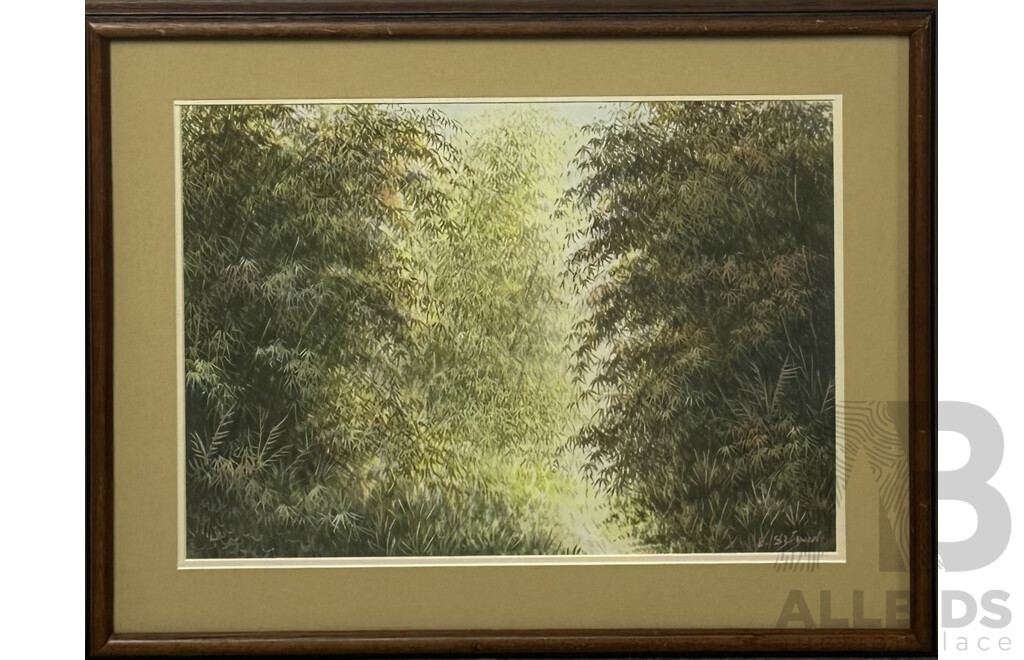 E. Setiawan (Indonesian School, 20th Century), Village Hut in Indonesian Jungle,  Trio of Watercolours, 38 x 48 cm (frames) (3)