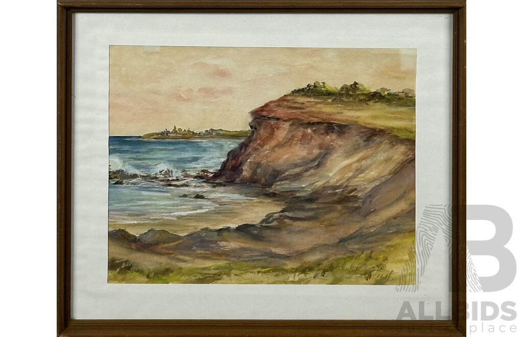 D. Duffy, (20th Century), Ridge Over Seascape, Watercolour