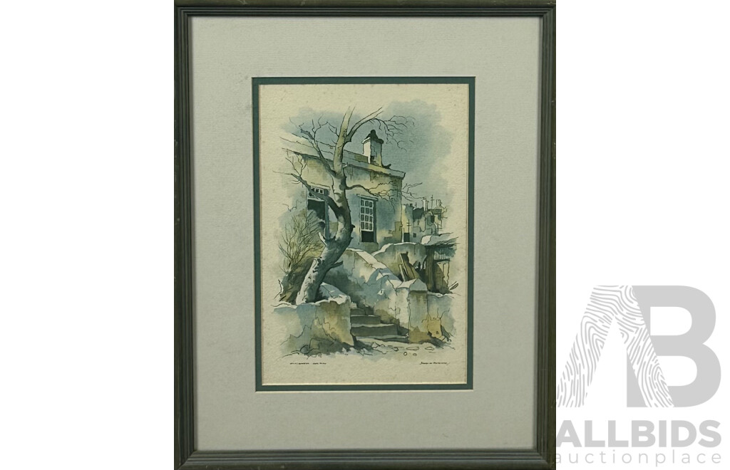 Douglas Treasure, (20th Century, South African, 1917-1995), Malay Quarter - Cape Town, Reproduction Print of Original Watercolour, 51 x 40 cm (frame)