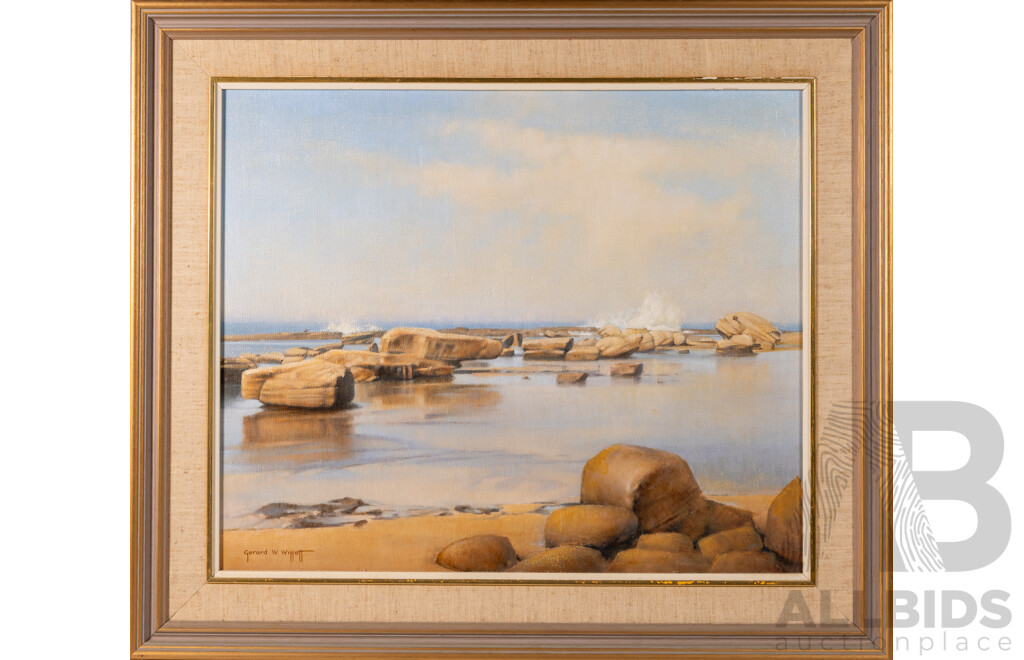Gerard W. Willott, (20th Century, Australian), Rocky Cove, Oil on Canvas, 68 x 79 cm (frame)