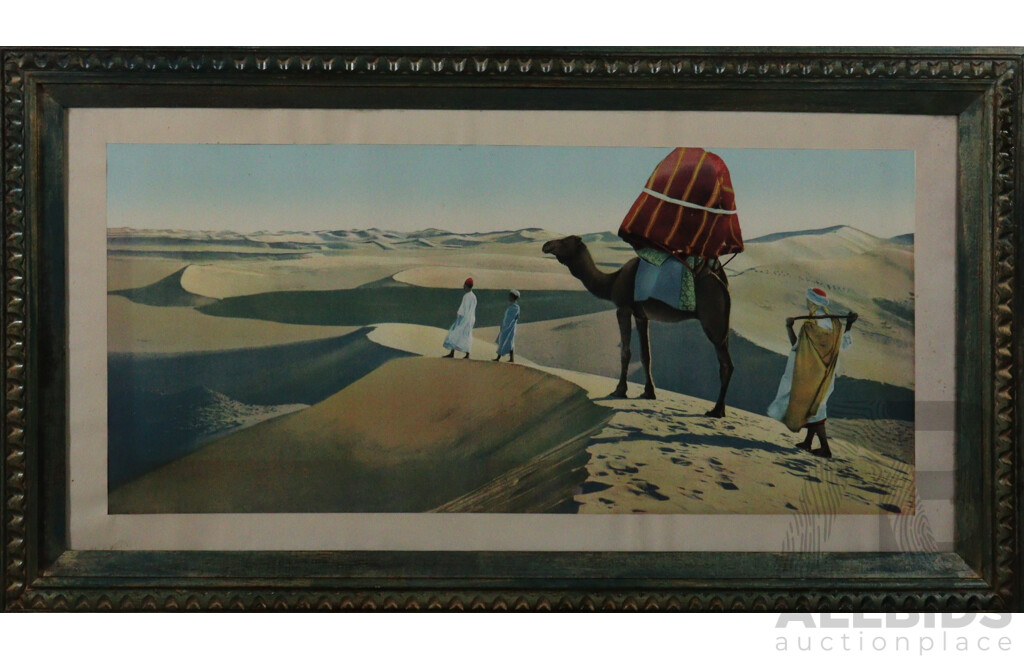 Artist Unknown (c1920s), Au Desert I & II, Pair of Antique Moroccan or Algerian French Colour Prints, 41 x 77 cm (frames) (2)