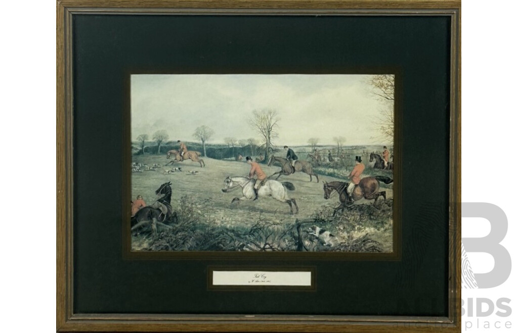 Trio of Fox Hunting Vintage Colour Prints After the Original Hand Coloured Etchings by H.T. Alken (British, 1785-1851) Full Cry and More, 31 x 38 cm (frame) (3)