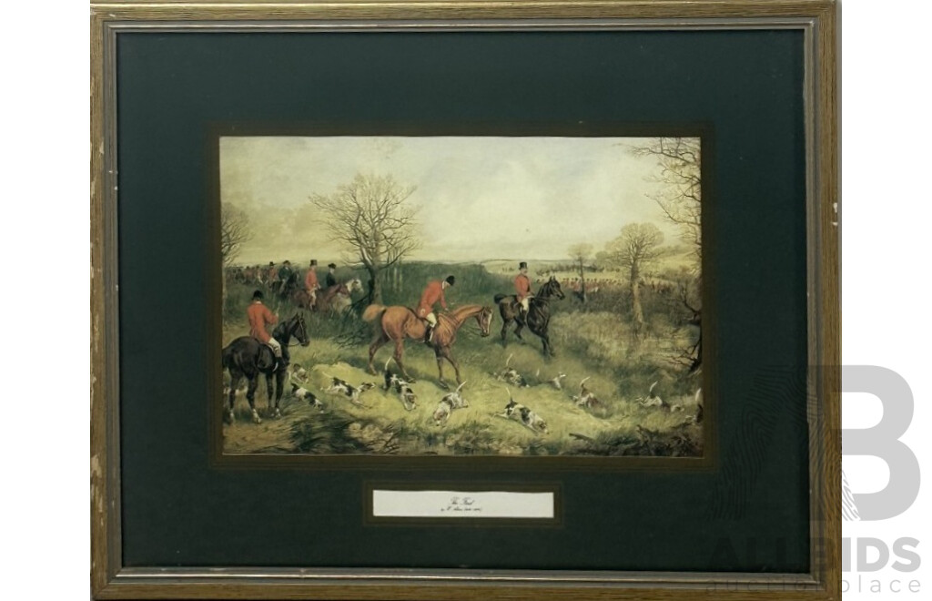 Trio of Fox Hunting Vintage Colour Prints After the Original Hand Coloured Etchings by H.T. Alken (British, 1785-1851) Full Cry and More, 31 x 38 cm (frame) (3)