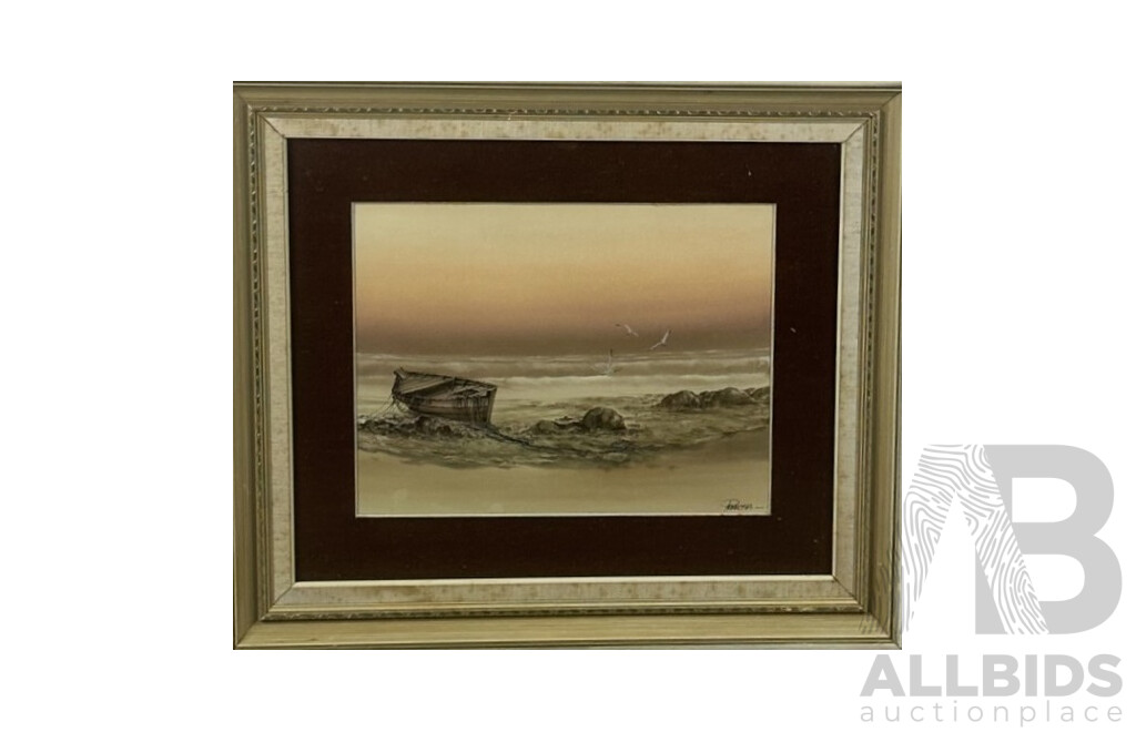 Paul Preecha, (20th Century), After Glow, Vintage Ink & Watercolour, 46 x 54 cm (frame)