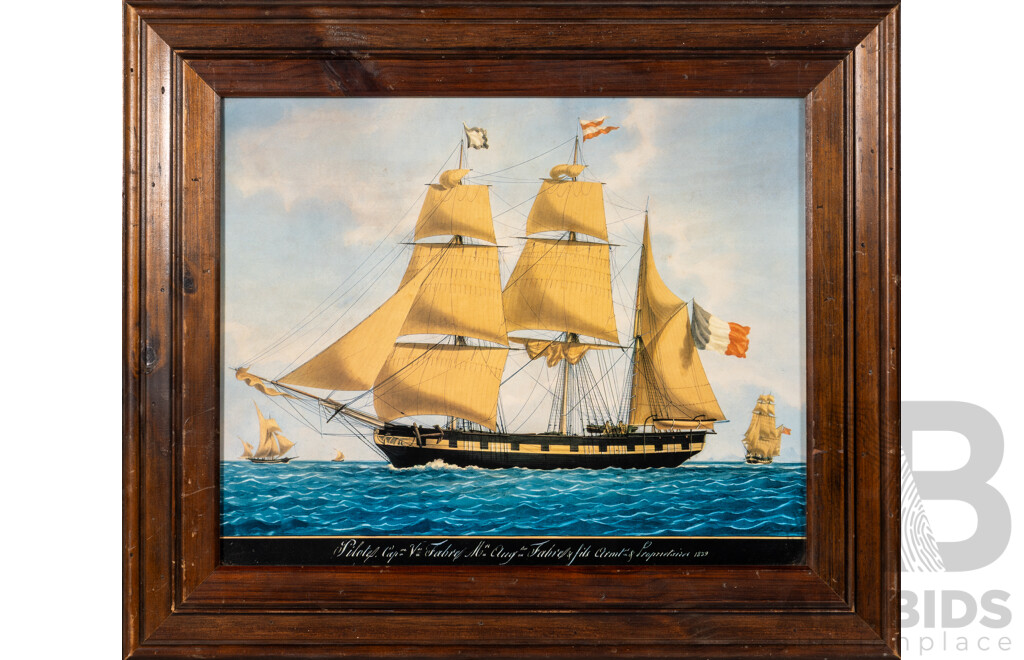 Artist Unknown (20th Century), Le Philanthrope, Vintage Colour Maritime Print, 56 x 66 cm (frame)