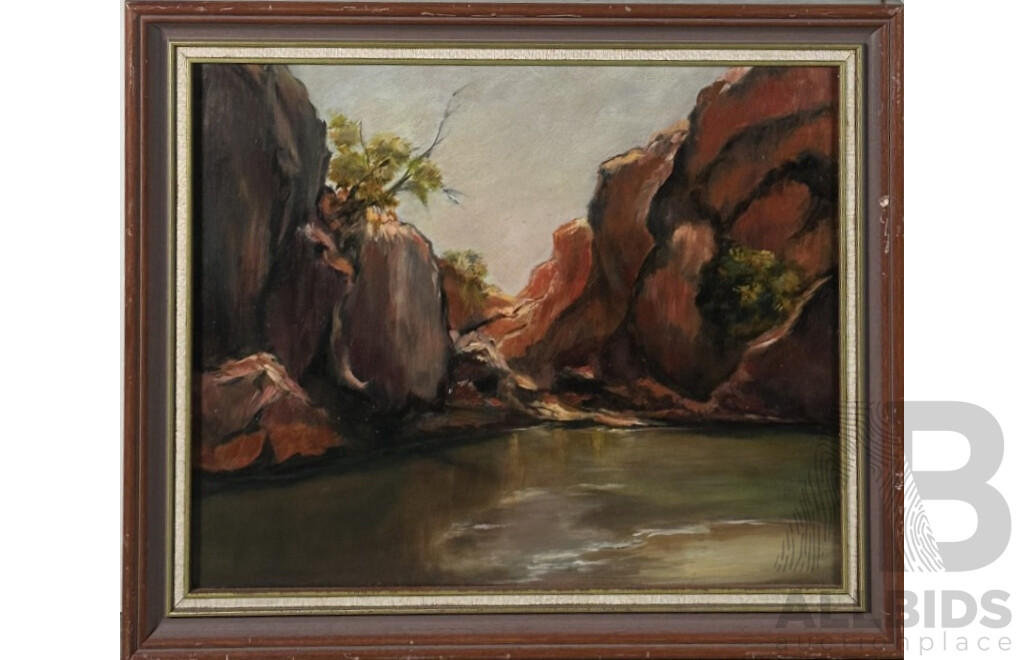 Lovely Pair of Vintage Landscapes, The Inlet, Oil on Board (43 x 66 cm frame) & Rocky Inlet, Oil on Canvas, (49 x 50 cm frame) (2)