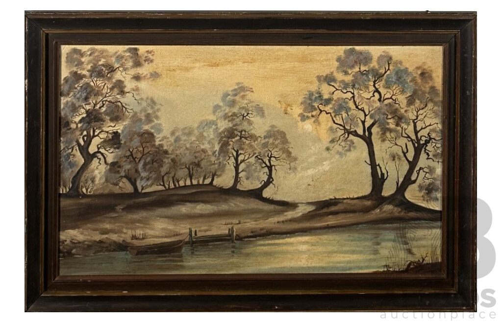 Lovely Pair of Vintage Landscapes, The Inlet, Oil on Board (43 x 66 cm frame) & Rocky Inlet, Oil on Canvas, (49 x 50 cm frame) (2)