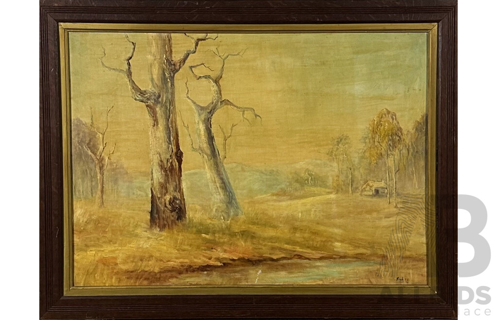 William H. Finch, (20th Century, Australia), Landscape From Memory, Oil on Board, 66 X 87.5 Cm (frame)