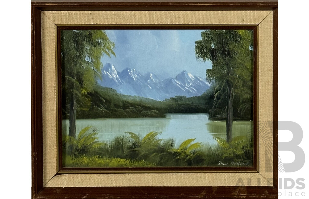 Don Parlane, (20th Century, New Zealand), Lake Kaniere, Westland, New Zealand, Oil on Canvas Board, 21 x 29 cm (image)