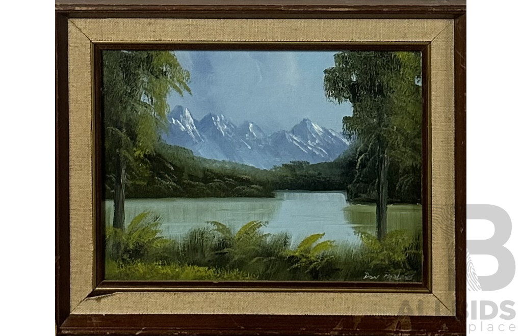 Don Parlane, (20th Century, New Zealand), Lake Kaniere, Westland, New Zealand, Oil on Canvas Board, 21 x 29 cm (image)