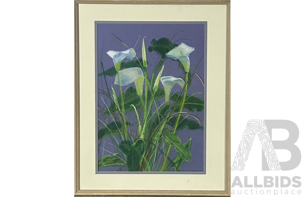 Jack Robbins, (20th Century, Australian, 1925-), Peace Lilies, Pastel on Paper, 81 x 64 cm (frame)