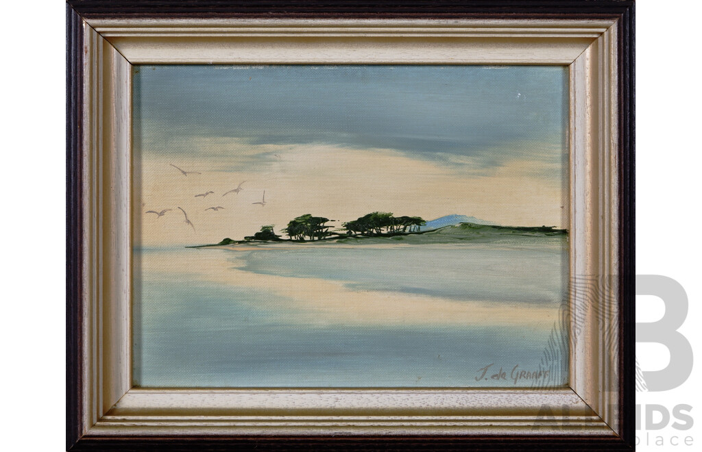 Jon De Graaf, (20th Century, Australian), Moreton Island, Vintage Oil on Canvas, 30.5 x 38 cm (frame)