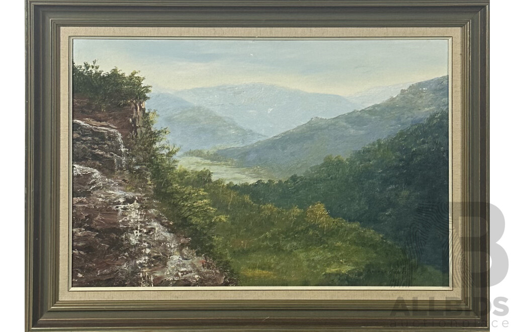 Maurice Hibbert, Date Unknown), Quiet Valley, Acrylic on Canvas, 67 x 92 cm (frame)