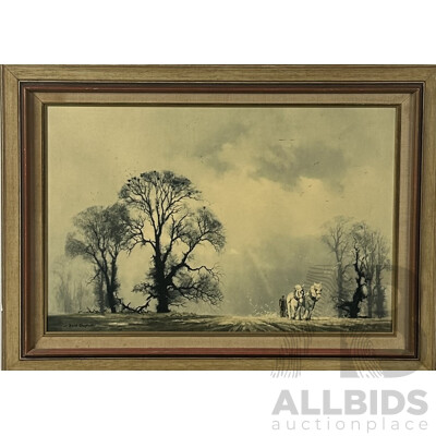David Sheperd CBE, (20th Century, British, 1931-2017), Winter Plough, Quality Print of the Original, 69 x 95 cm (frame)