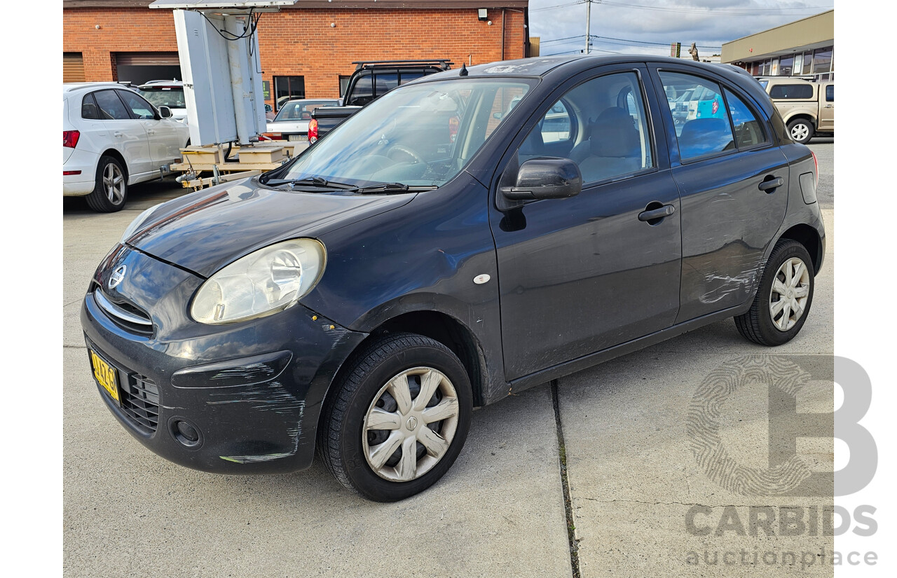 9/2011 Nissan Micra ST K13 5d Hatchback Black 1.2L