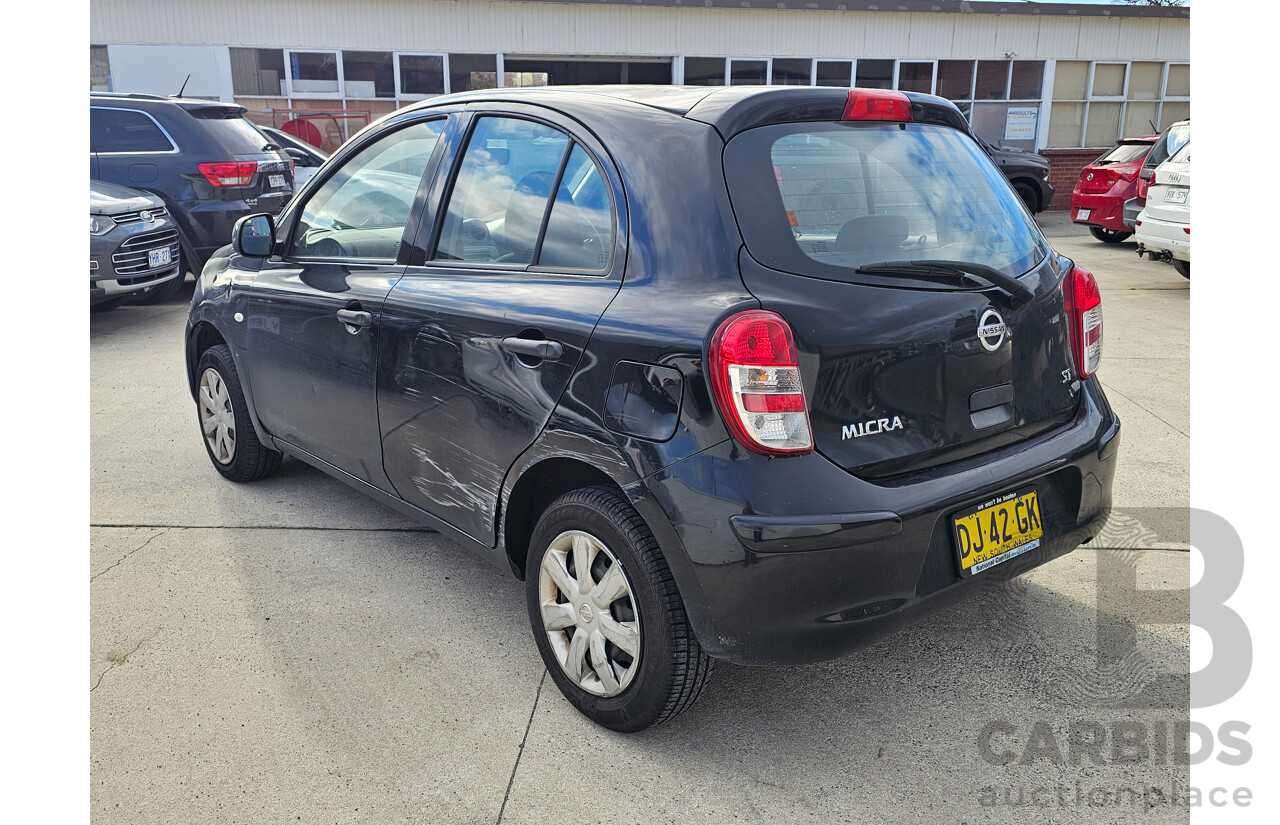 9/2011 Nissan Micra ST K13 5d Hatchback Black 1.2L