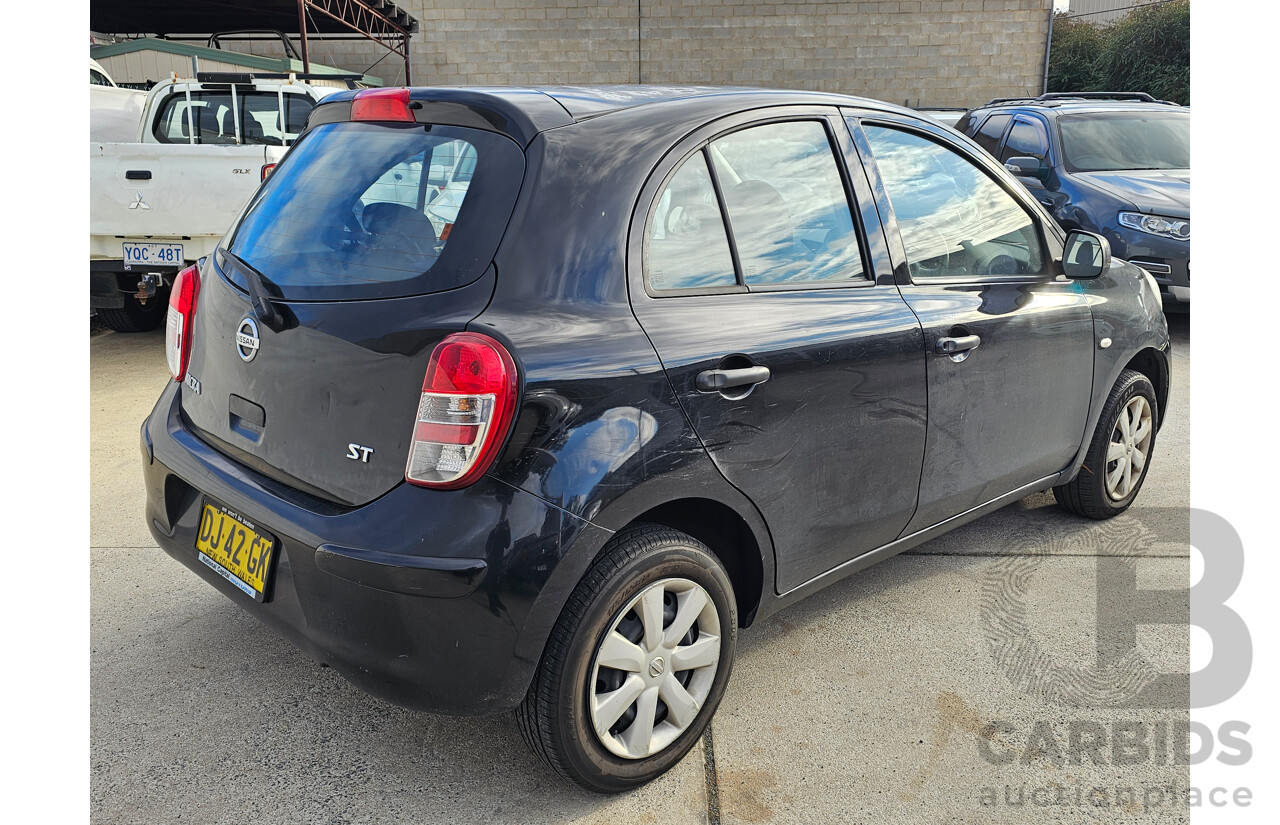 9/2011 Nissan Micra ST K13 5d Hatchback Black 1.2L