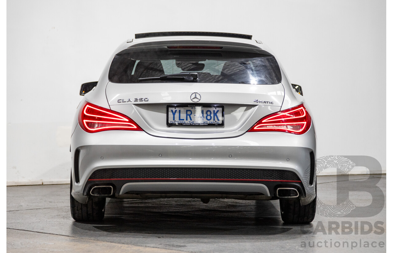6/2015 Mercedes Benz CLA250 Sport 4matic (AWD) AMG Pack 4d Shooting Brake 117 4d Wagon Polar Silver Metallic Turbo 2.0L