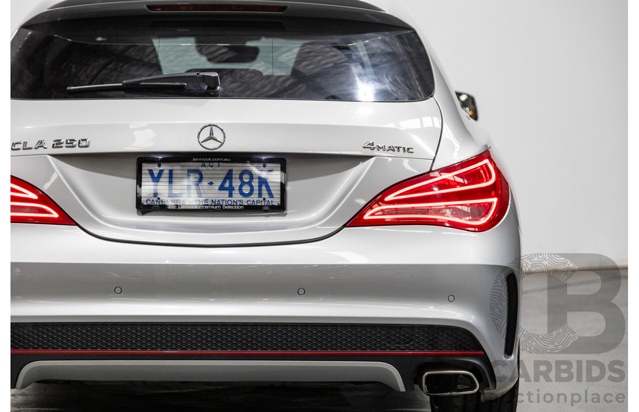 6/2015 Mercedes Benz CLA250 Sport 4matic (AWD) AMG Pack 4d Shooting Brake 117 4d Wagon Polar Silver Metallic Turbo 2.0L