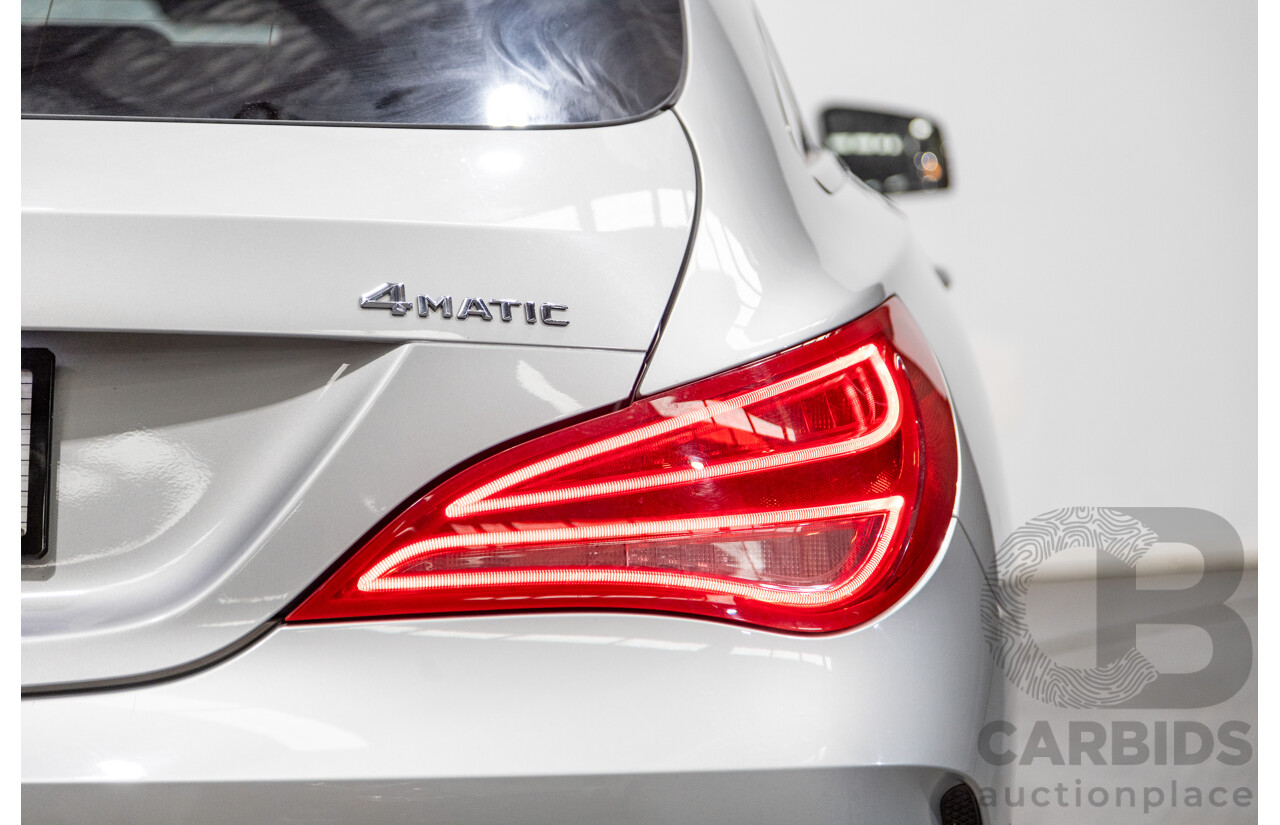 6/2015 Mercedes Benz CLA250 Sport 4matic (AWD) AMG Pack 4d Shooting Brake 117 4d Wagon Polar Silver Metallic Turbo 2.0L