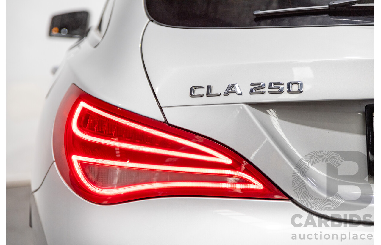 6/2015 Mercedes Benz CLA250 Sport 4matic (AWD) AMG Pack 4d Shooting Brake 117 4d Wagon Polar Silver Metallic Turbo 2.0L