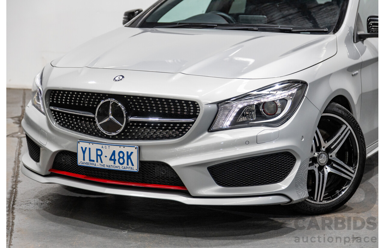 6/2015 Mercedes Benz CLA250 Sport 4matic (AWD) AMG Pack 4d Shooting Brake 117 4d Wagon Polar Silver Metallic Turbo 2.0L