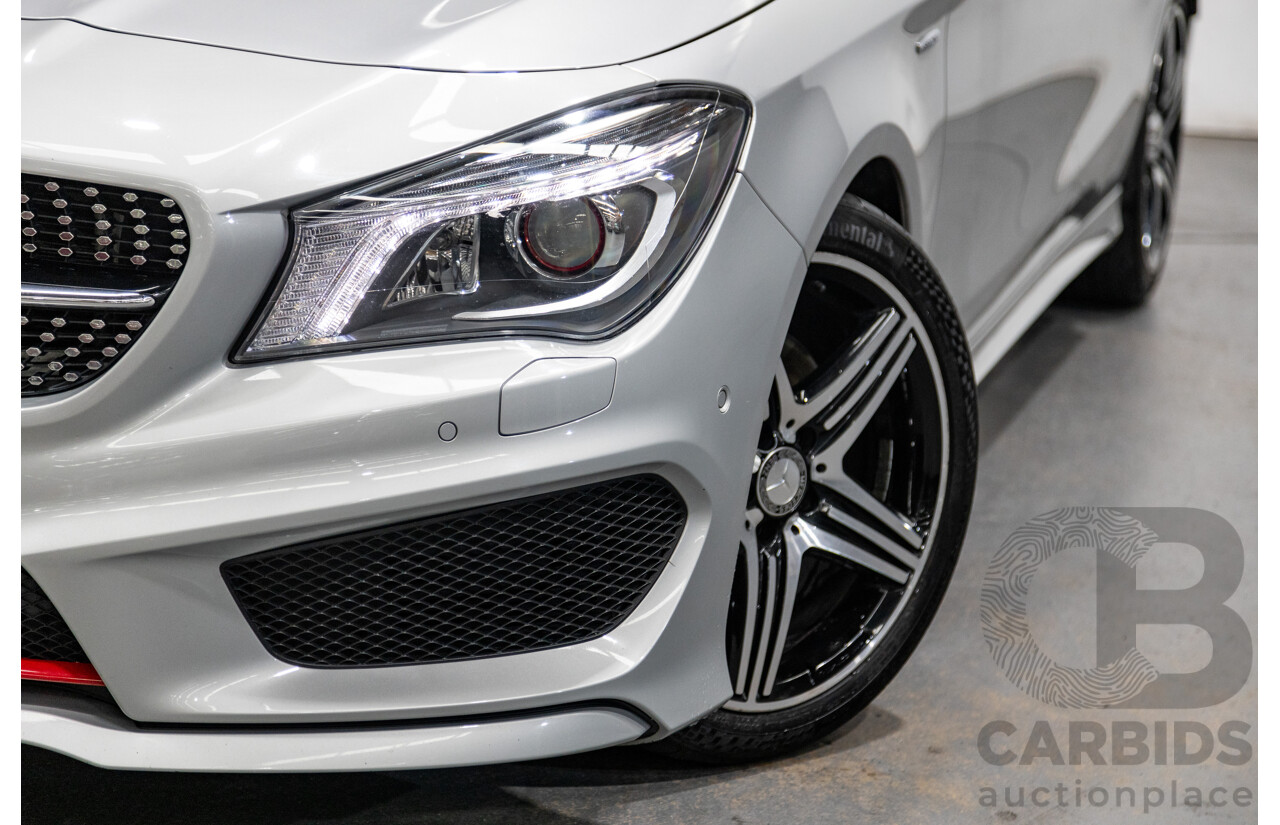 6/2015 Mercedes Benz CLA250 Sport 4matic (AWD) AMG Pack 4d Shooting Brake 117 4d Wagon Polar Silver Metallic Turbo 2.0L