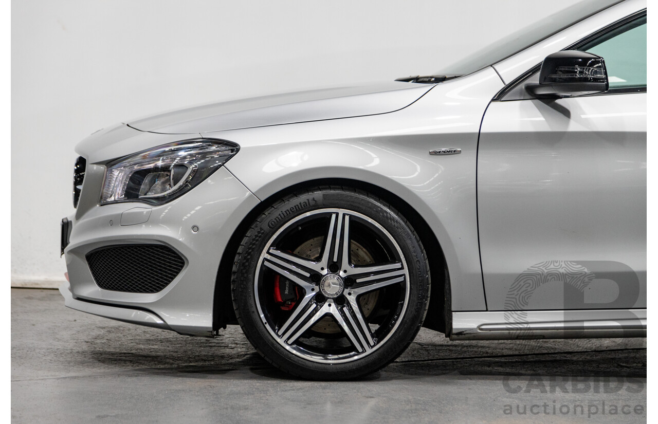 6/2015 Mercedes Benz CLA250 Sport 4matic (AWD) AMG Pack 4d Shooting Brake 117 4d Wagon Polar Silver Metallic Turbo 2.0L
