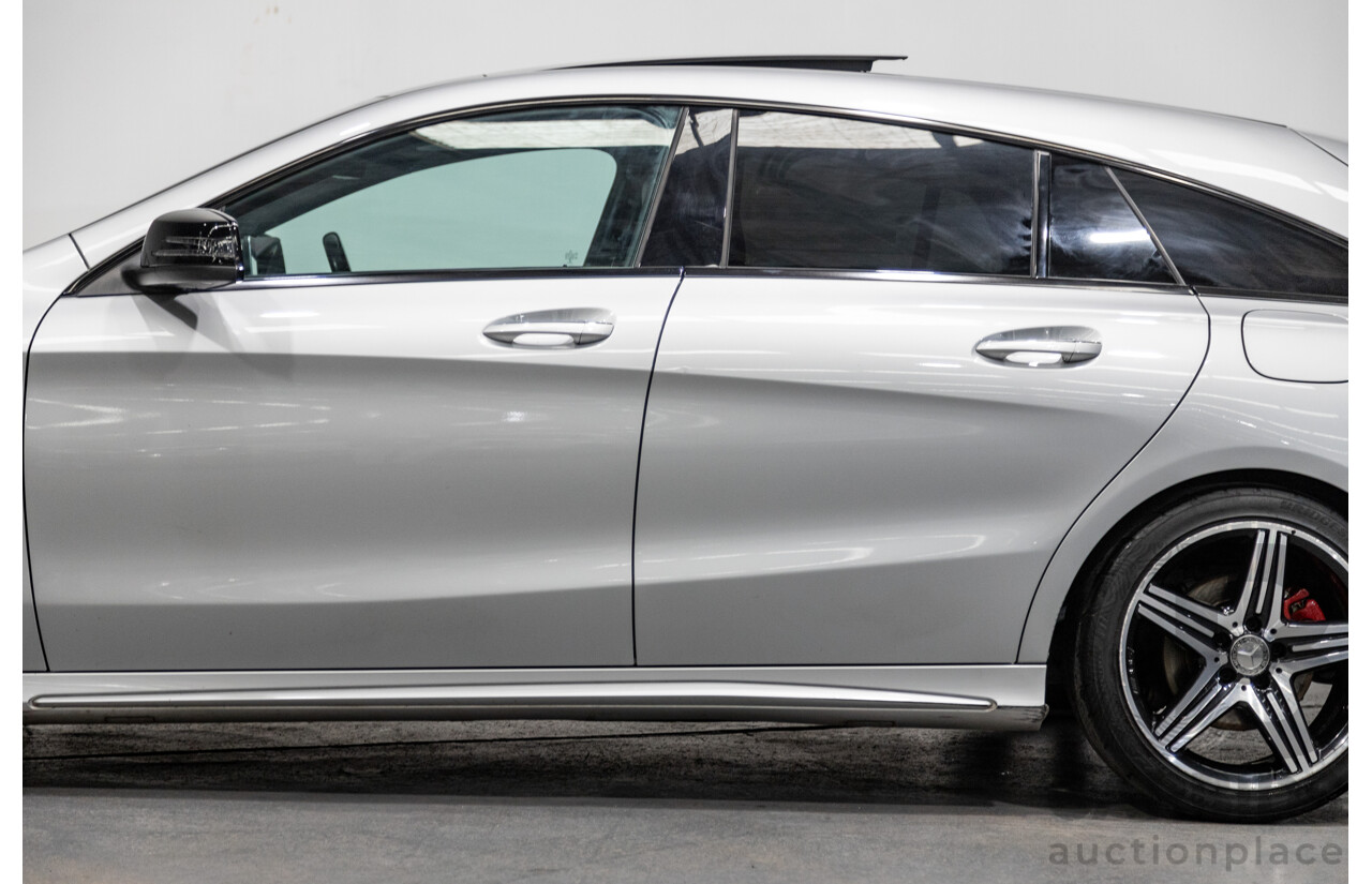 6/2015 Mercedes Benz CLA250 Sport 4matic (AWD) AMG Pack 4d Shooting Brake 117 4d Wagon Polar Silver Metallic Turbo 2.0L