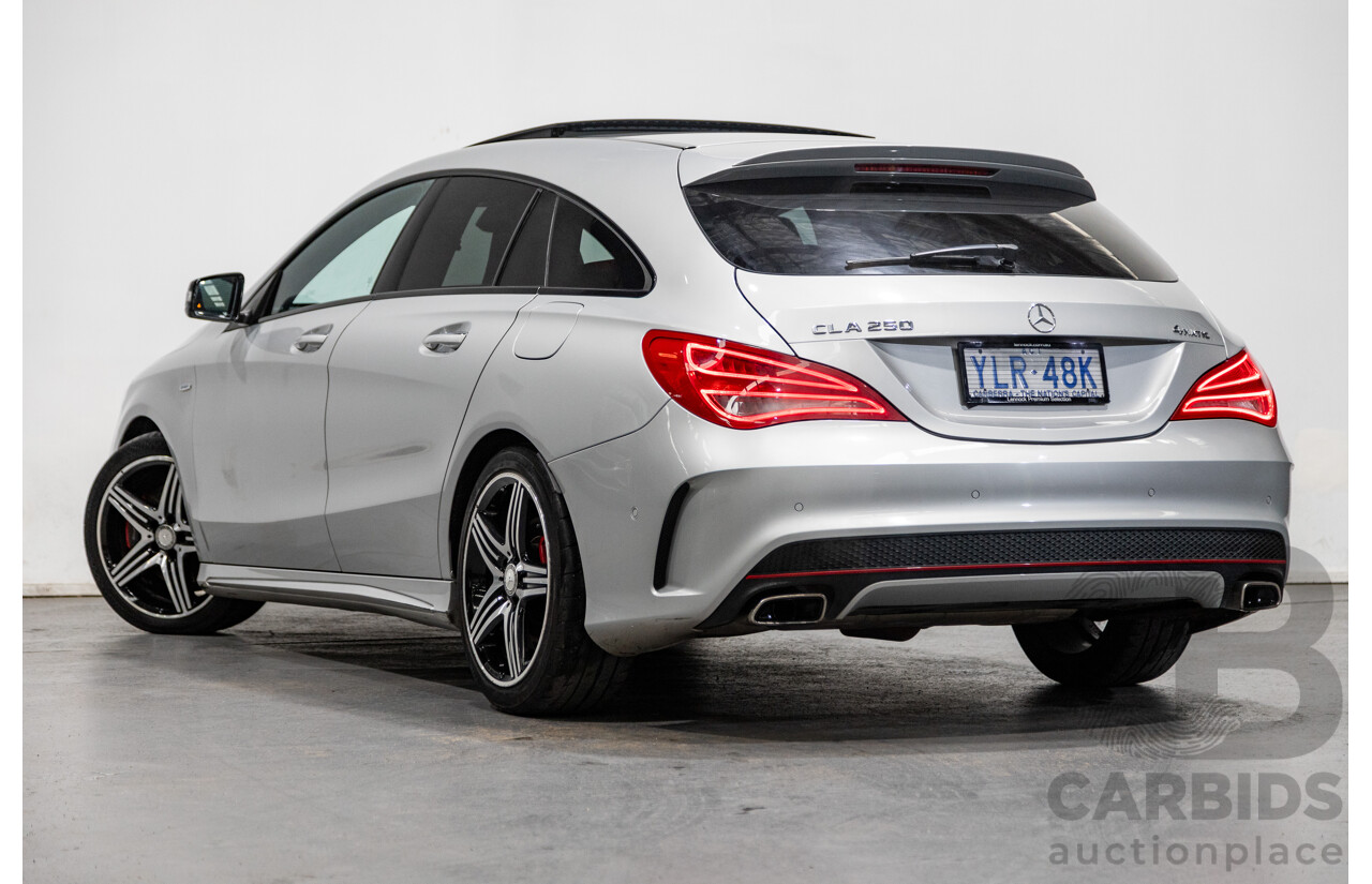 6/2015 Mercedes Benz CLA250 Sport 4matic (AWD) AMG Pack 4d Shooting Brake 117 4d Wagon Polar Silver Metallic Turbo 2.0L