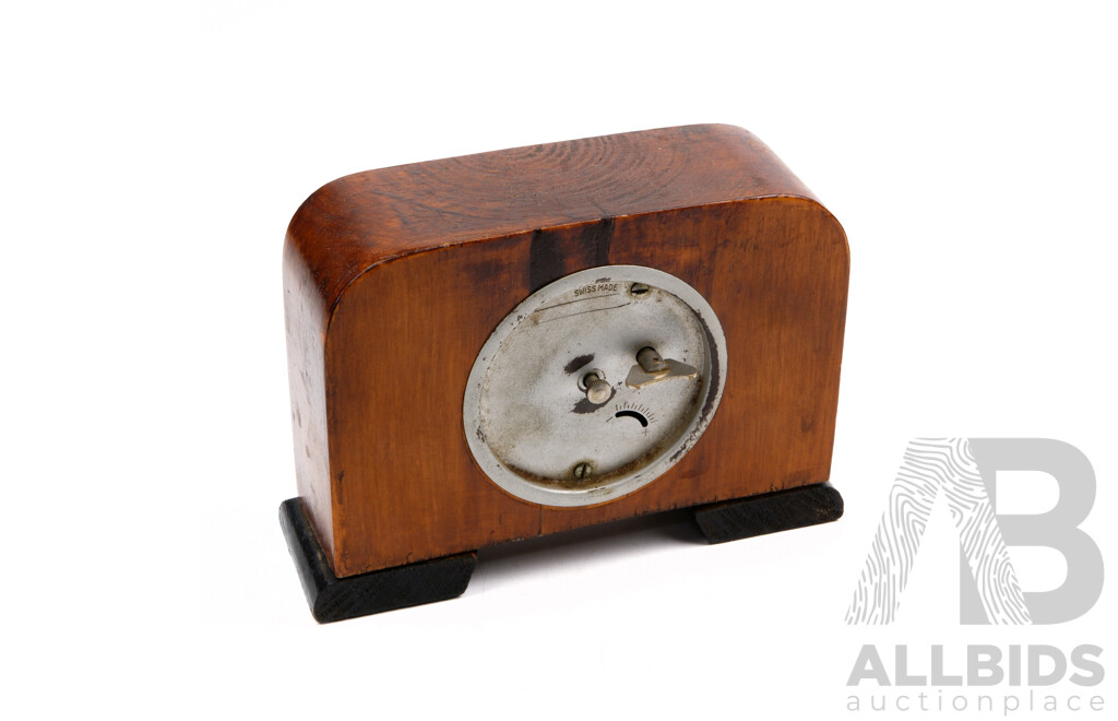 Vintage Revox Timber Bedside Clock, Swiss Made